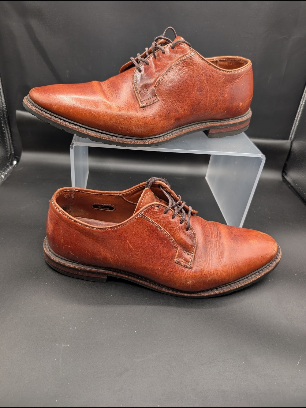Allen Edmonds Cognac Brown Leather Derby Shoes